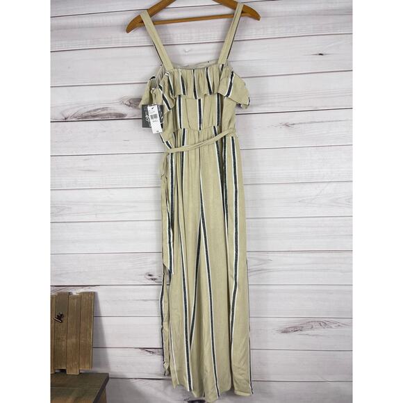 By & By Striped Jumpsuit Tan Beige NWT Size Women's Small - Picture 5 of 7